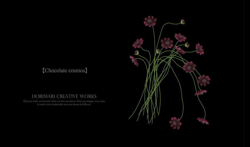 ホリマリ プチデザイナーコース-イラストレーターでお花を描く。チョコレートコスモスが可愛すぎて感動！